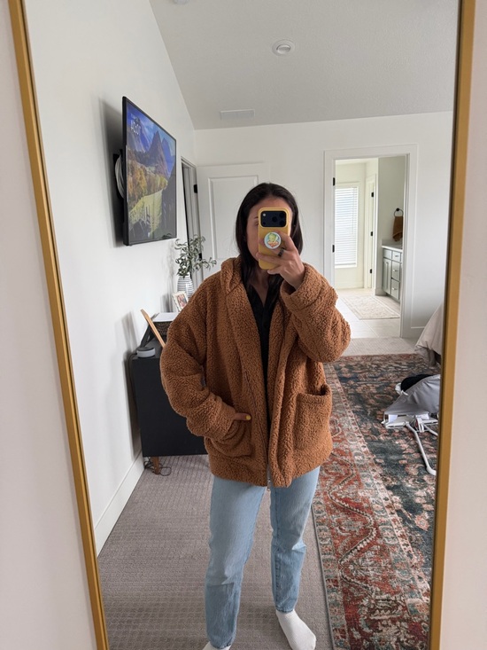 Jackets & Blazers - Cozy Teddy Zip-Front Jacket in Camel